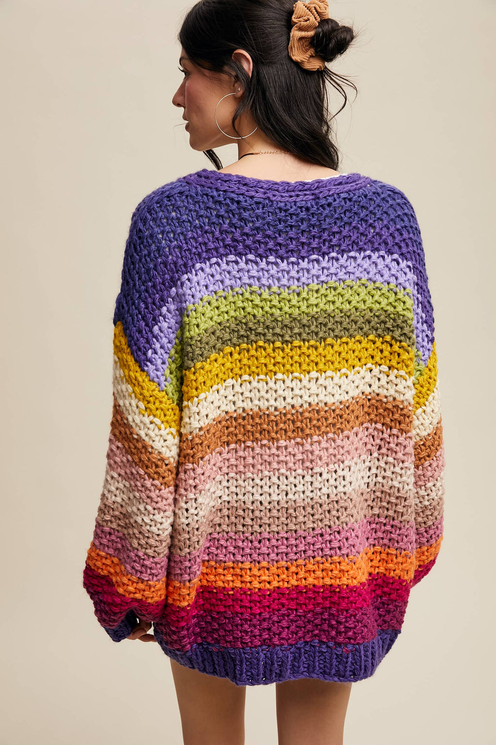 Rainbow Open Cardigan
