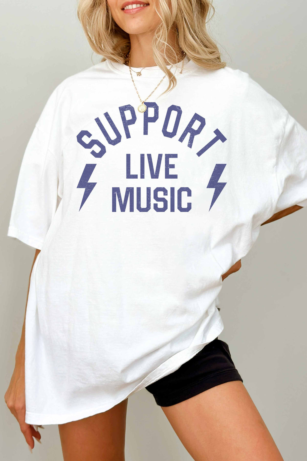 Support Live Music Oversized Tee