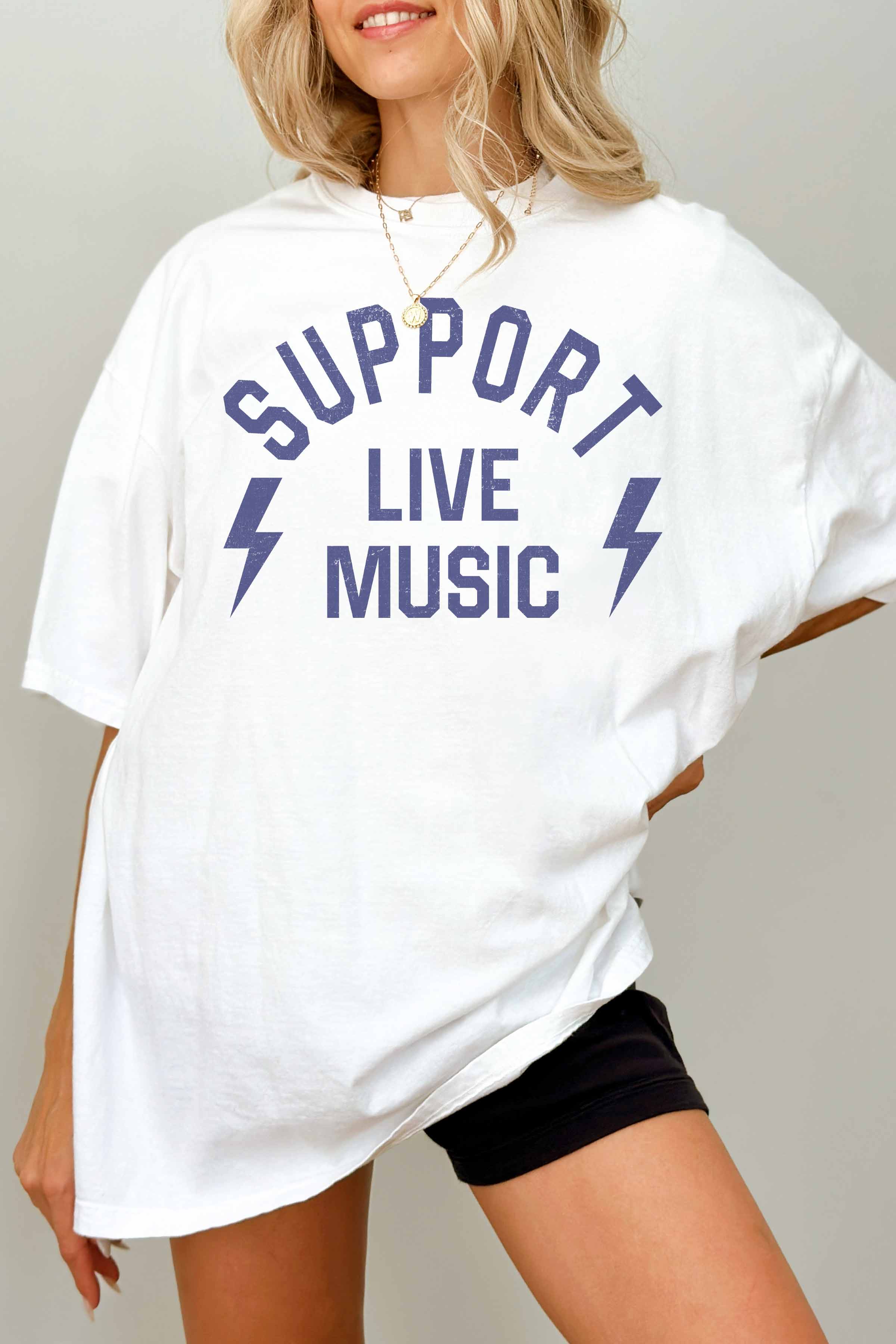 Support Live Music Oversized Tee
