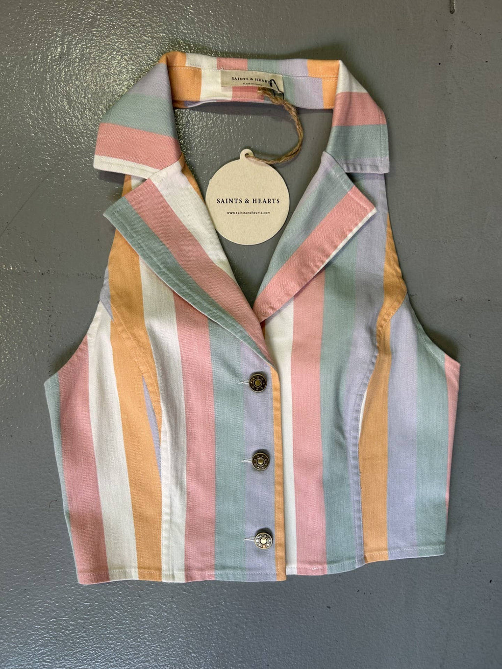 Striped Denim Halter