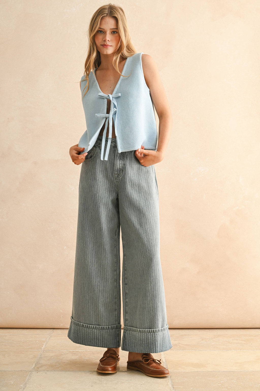 Tied Front Knitted Vest