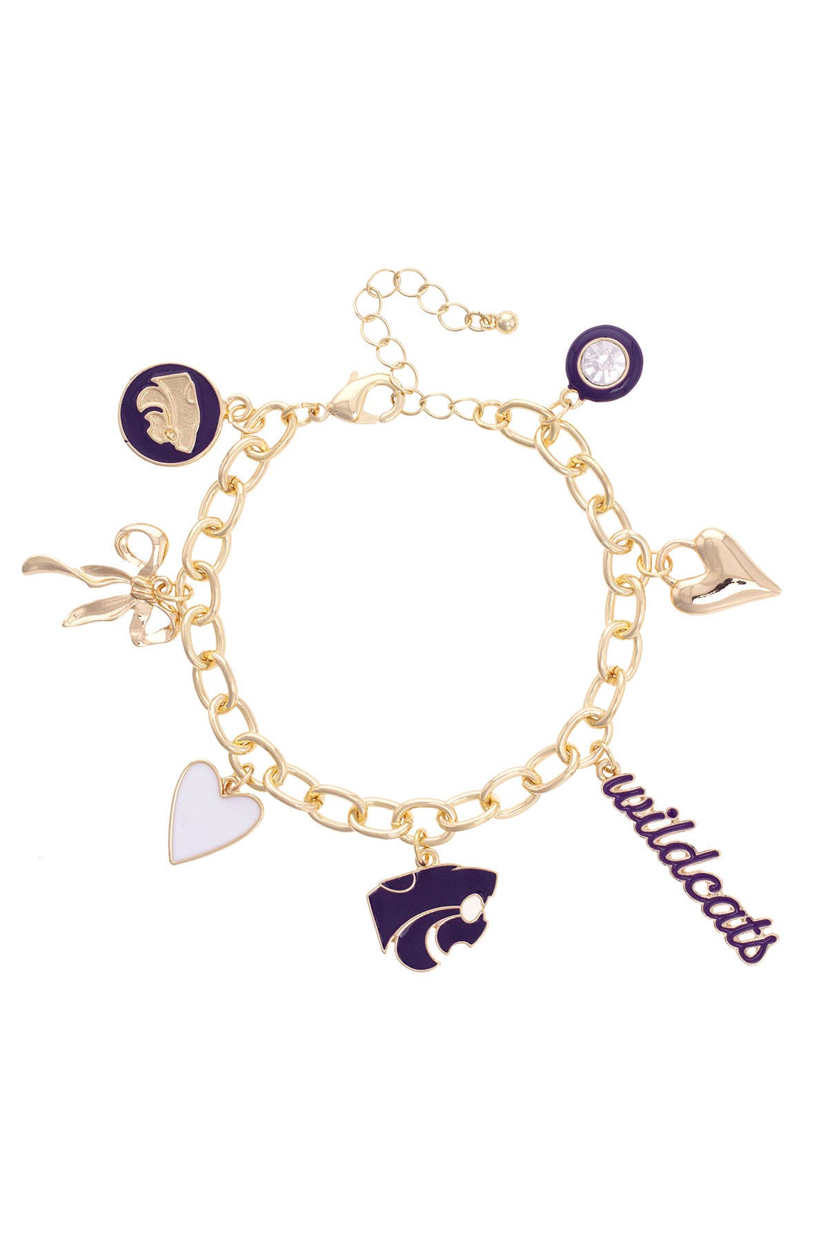 Kansas State Wildcats Charm Bracelet