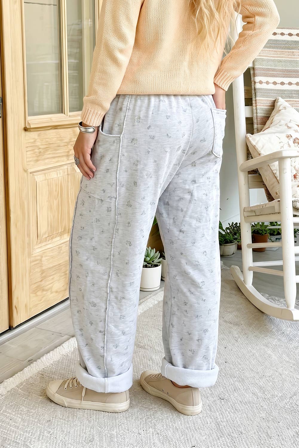 Fall Floral Barrel Pants