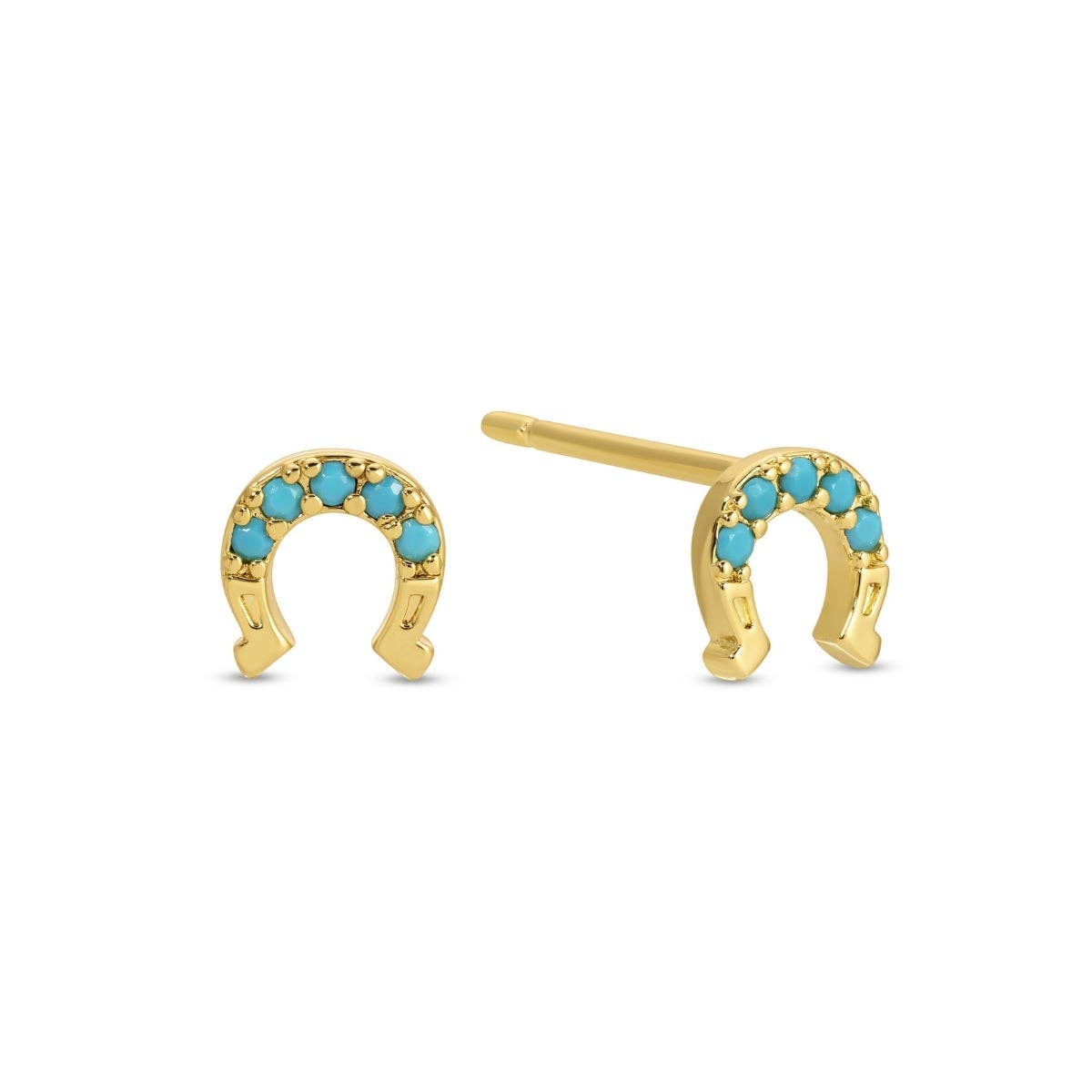 Turquoise Horseshoe Studs