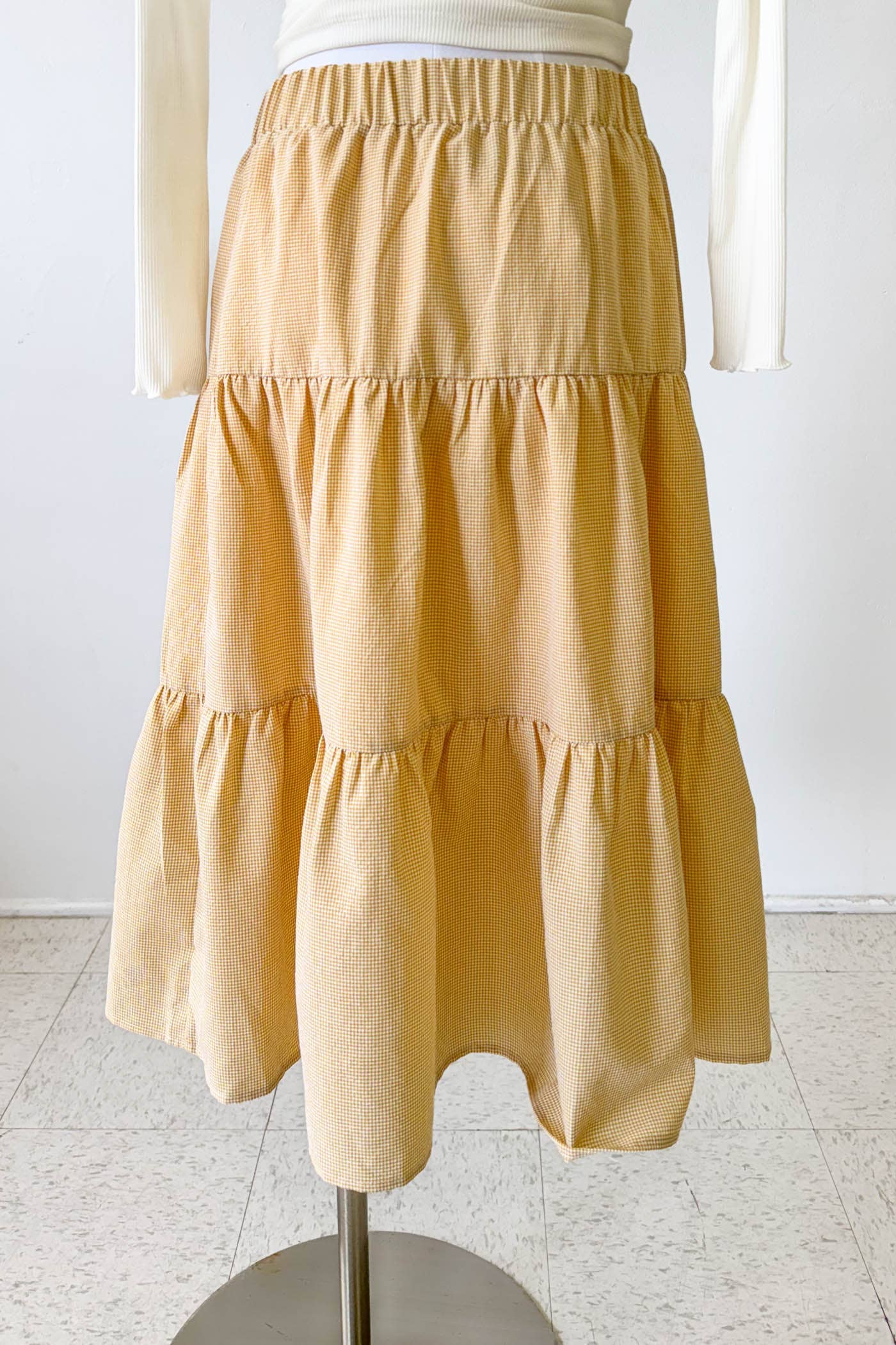 Gingham Tiered Maxi Skirt