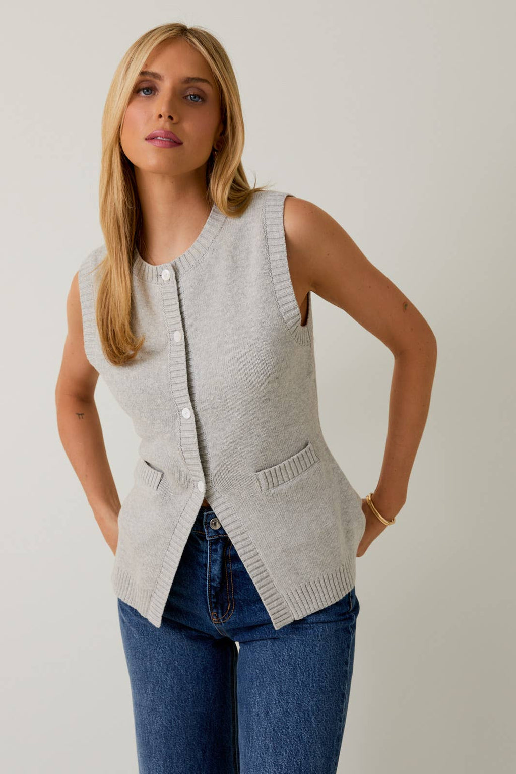 Button Down Knit Vest