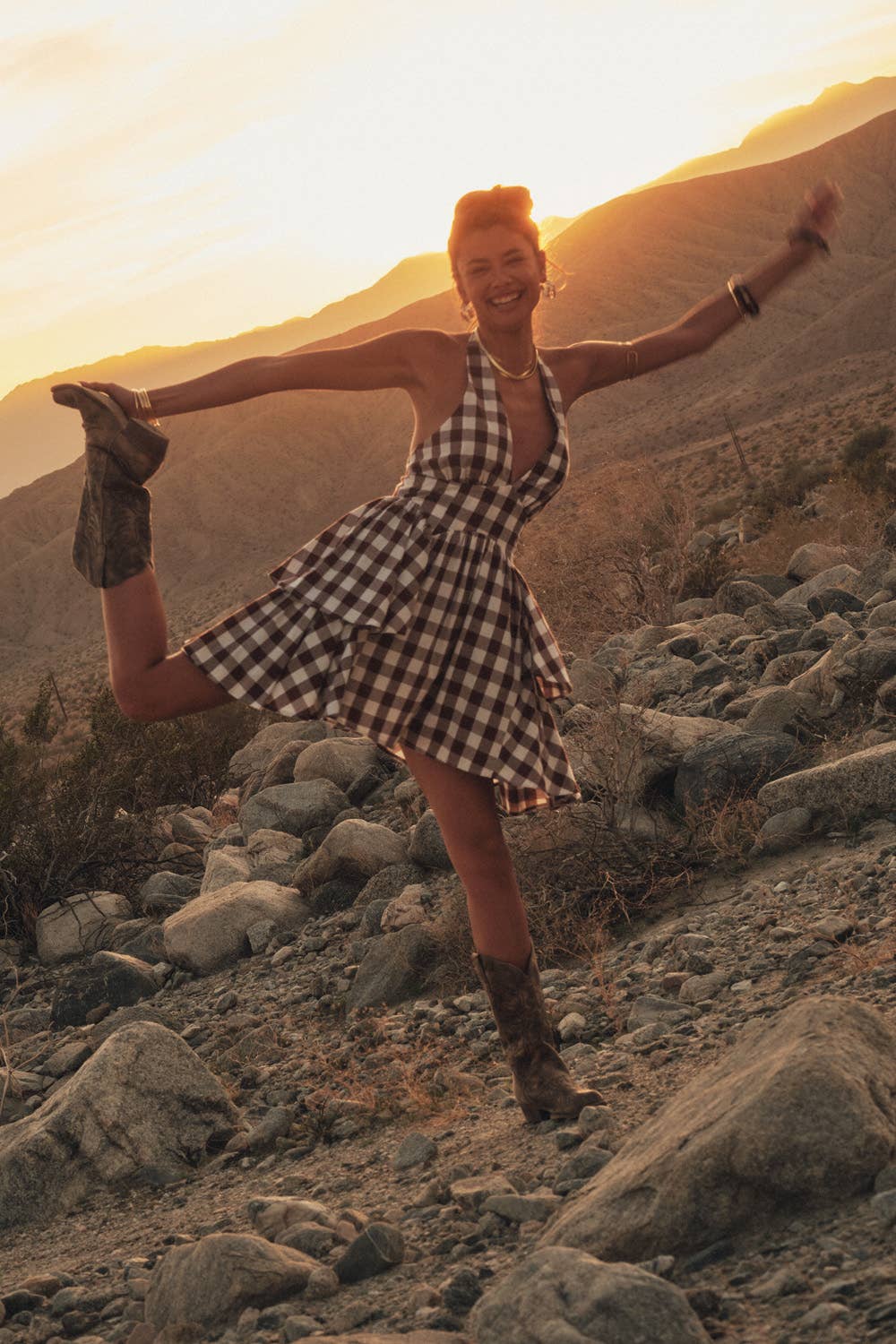 Gingham Halter Romper