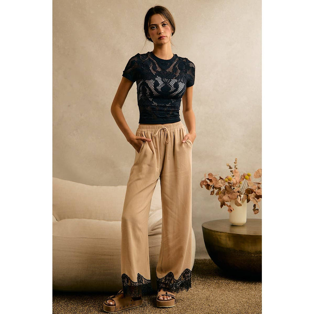 Lace Trim Pants