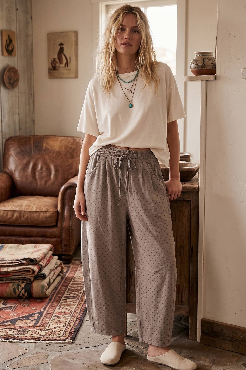 Polka Dot Barrel Lounge Pants