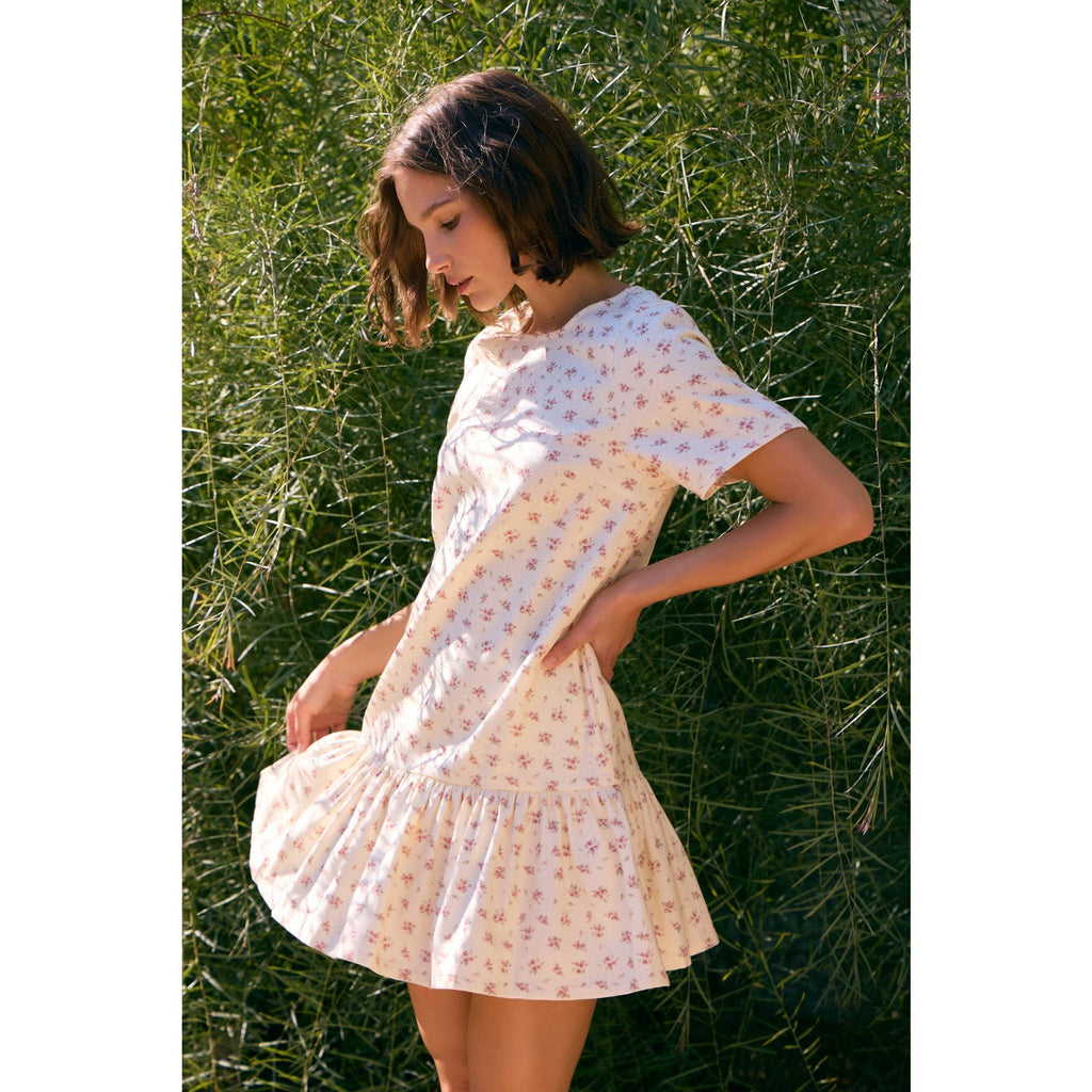 Floral Twill Mini Dress