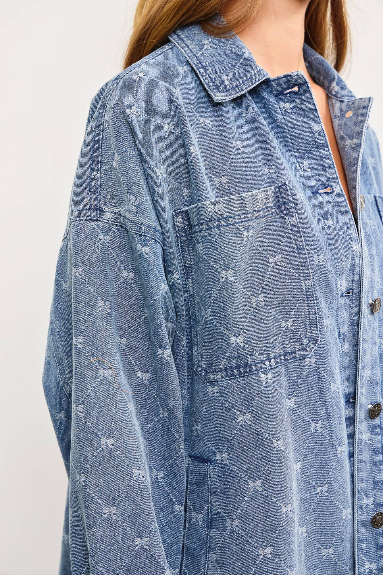 Bow Denim Shirt Jacket