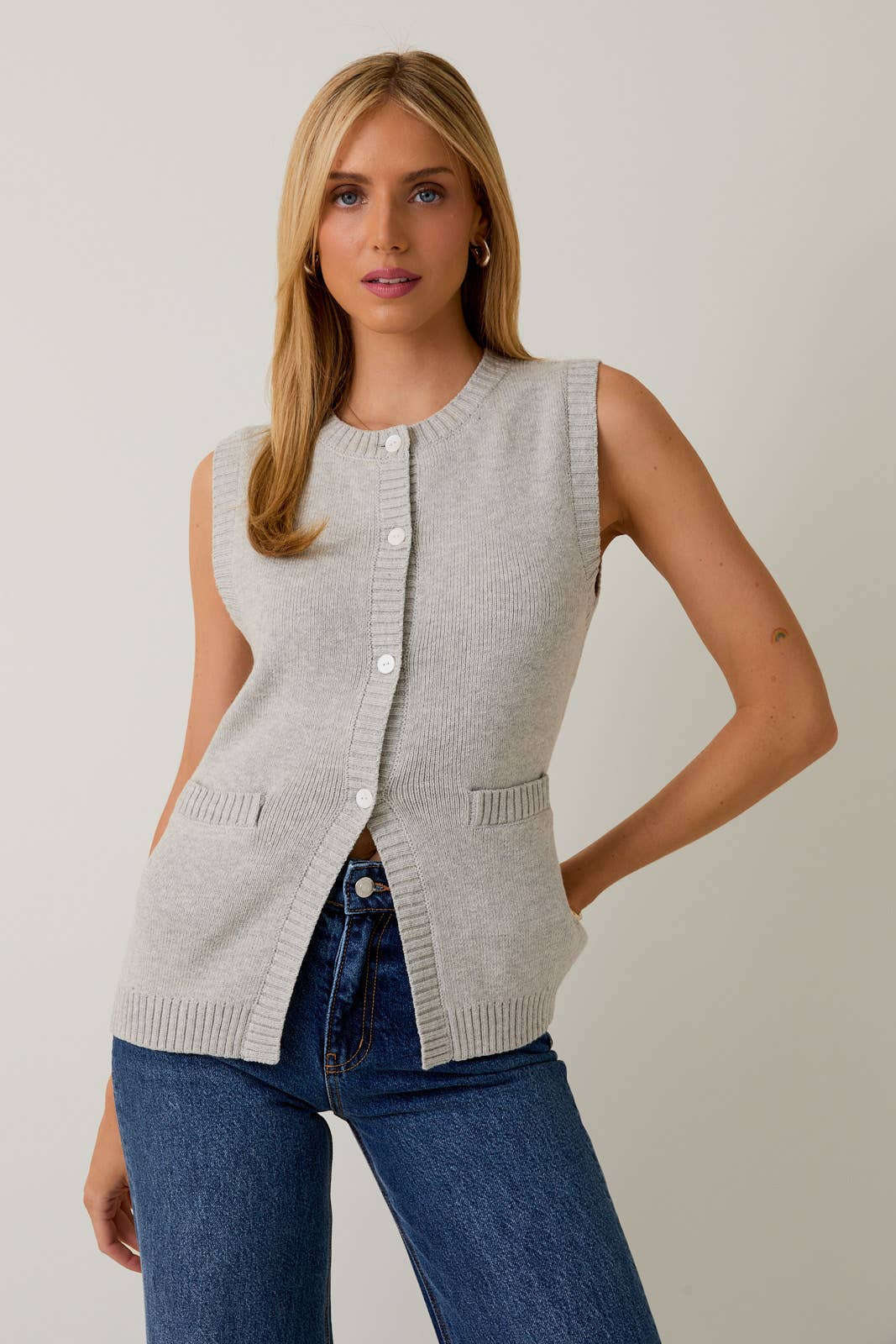 Button Down Knit Vest