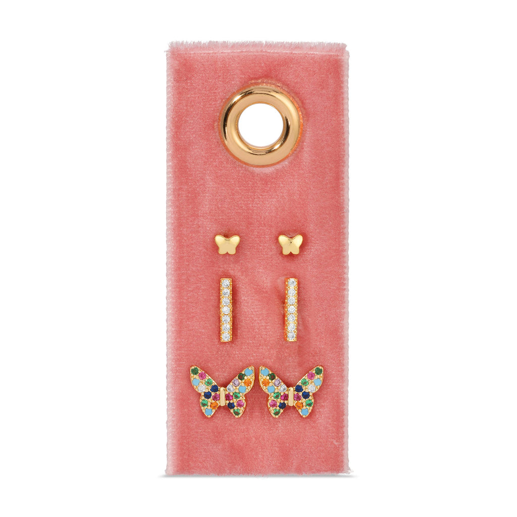 Butterfly Velvet Stud Set