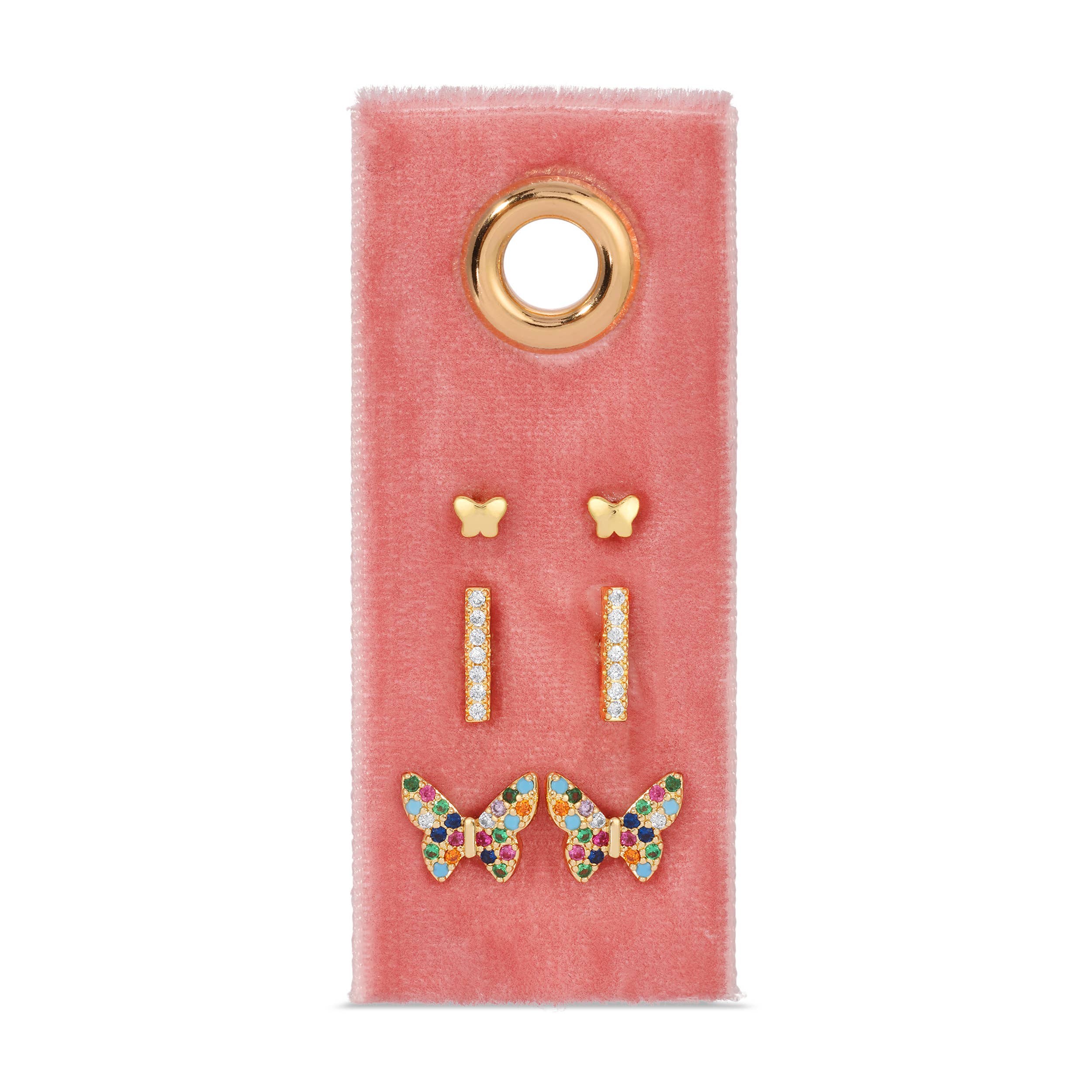 Butterfly Velvet Stud Set