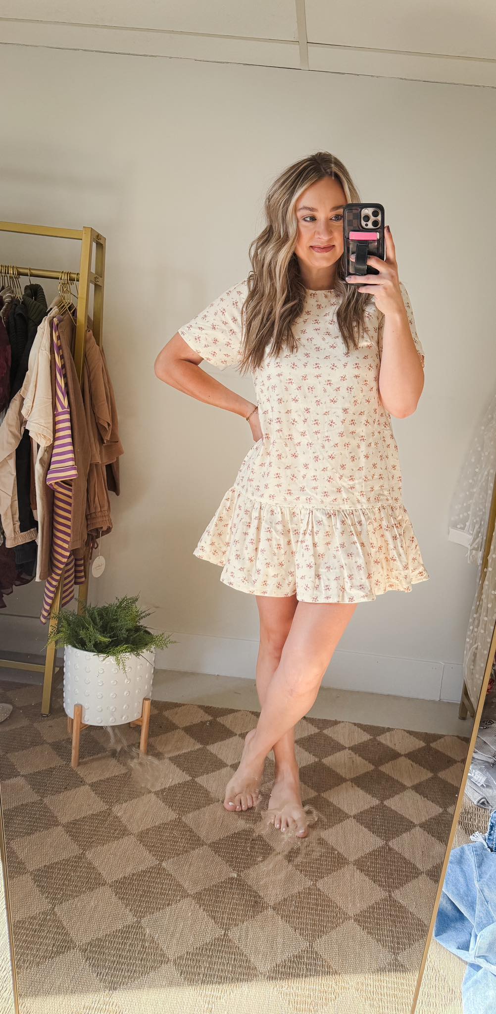 Floral Twill Mini Dress