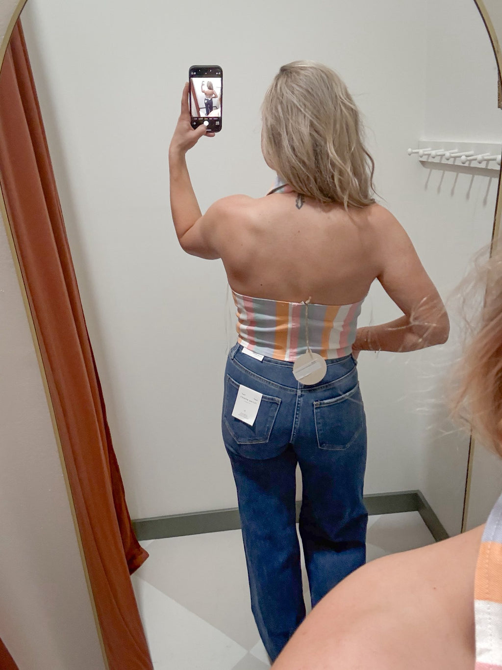 Striped Denim Halter