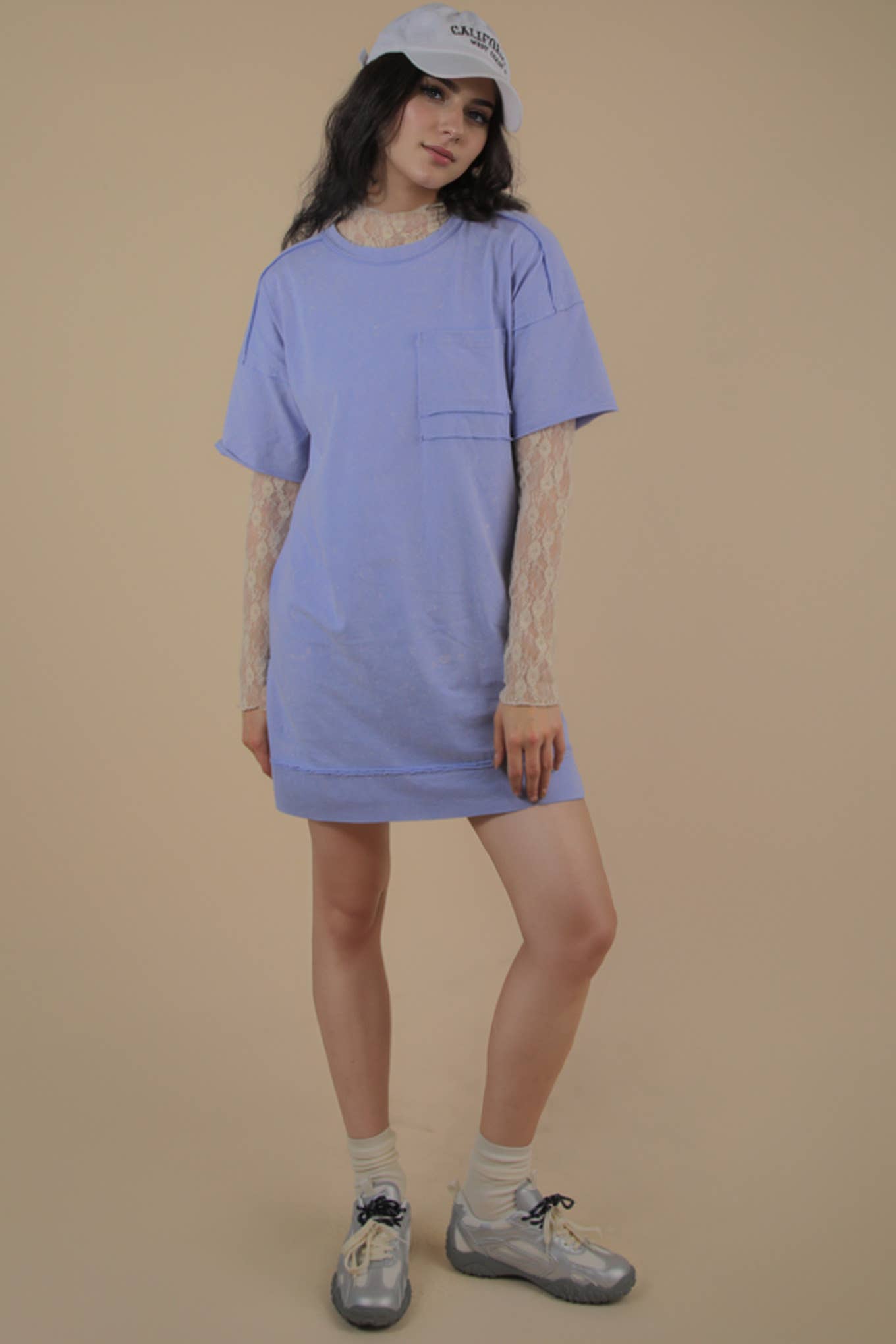Mineral Washed Oversized Mini Dress