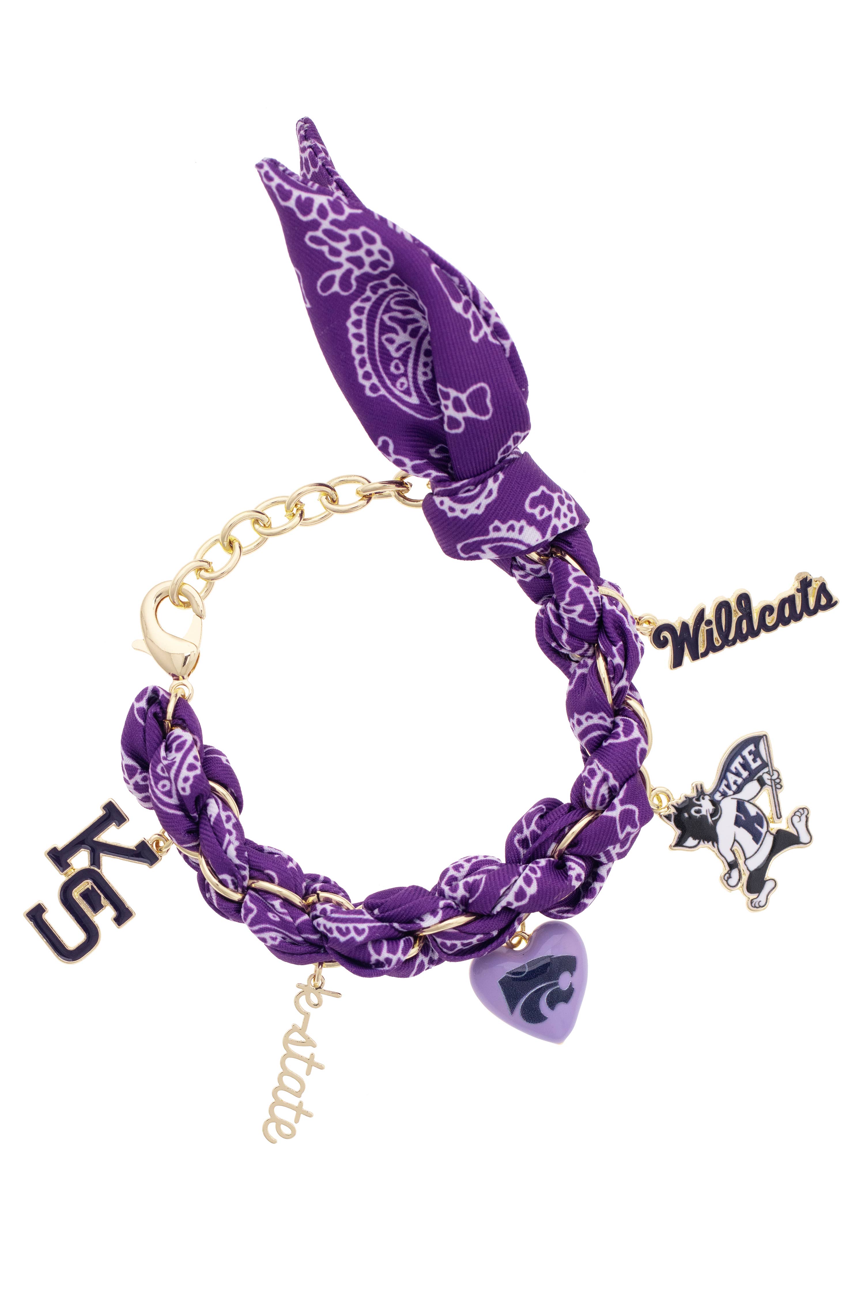 Kansas State Wildcats Bandana Charm Bracelet