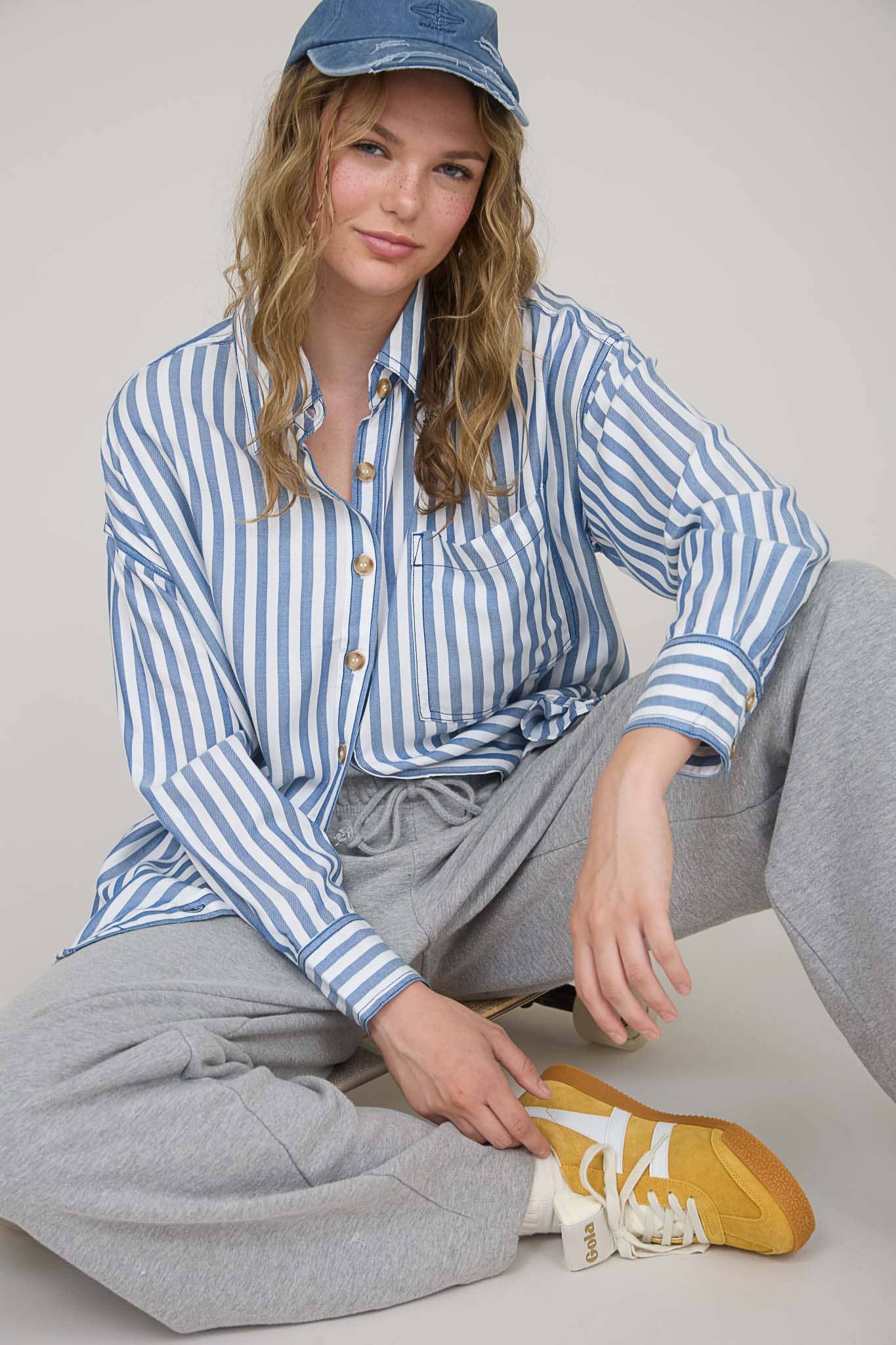Blue Striped Button Up