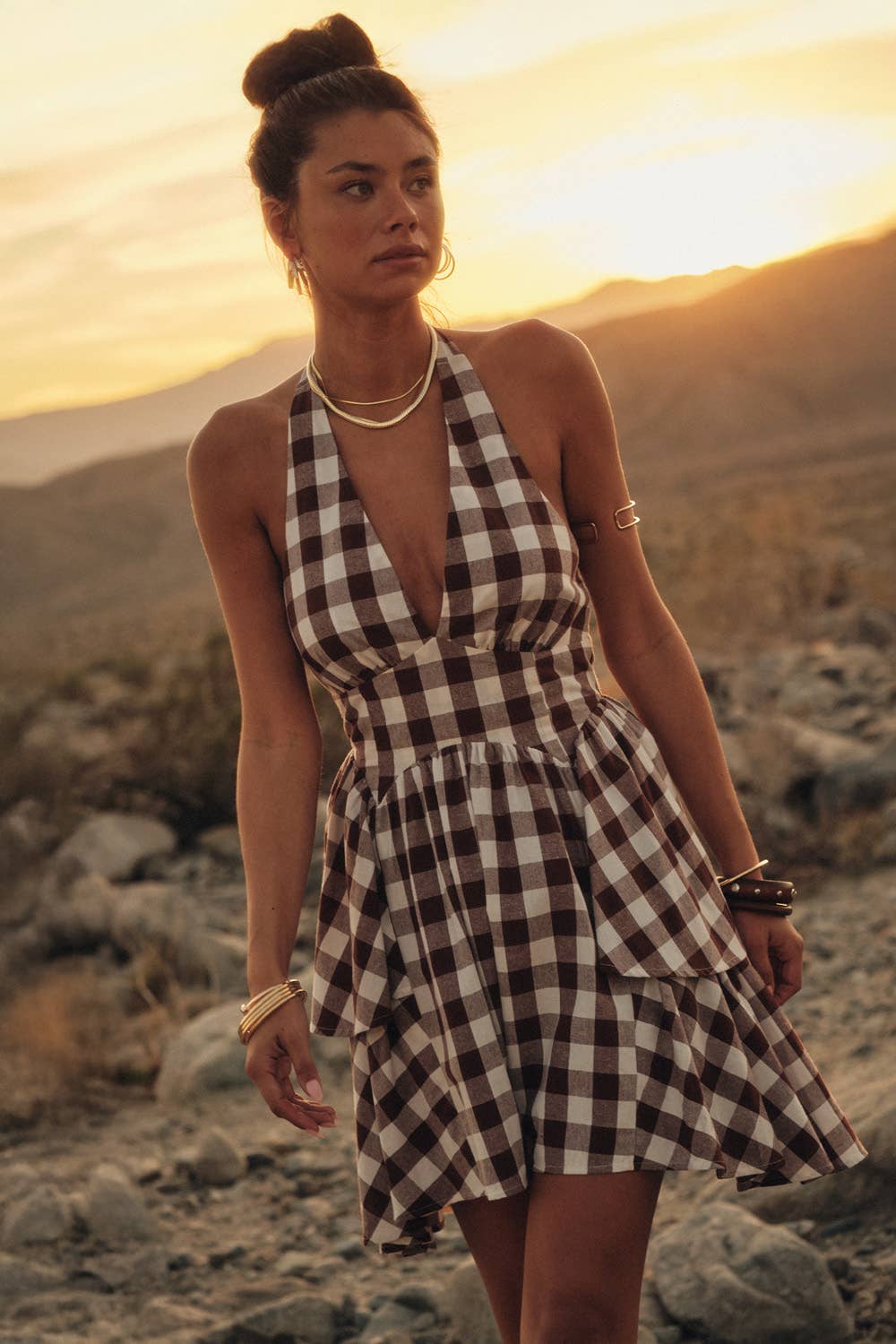 Gingham Halter Romper