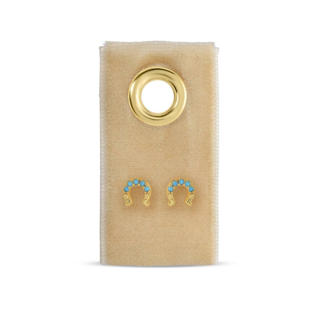 Turquoise Horseshoe Studs