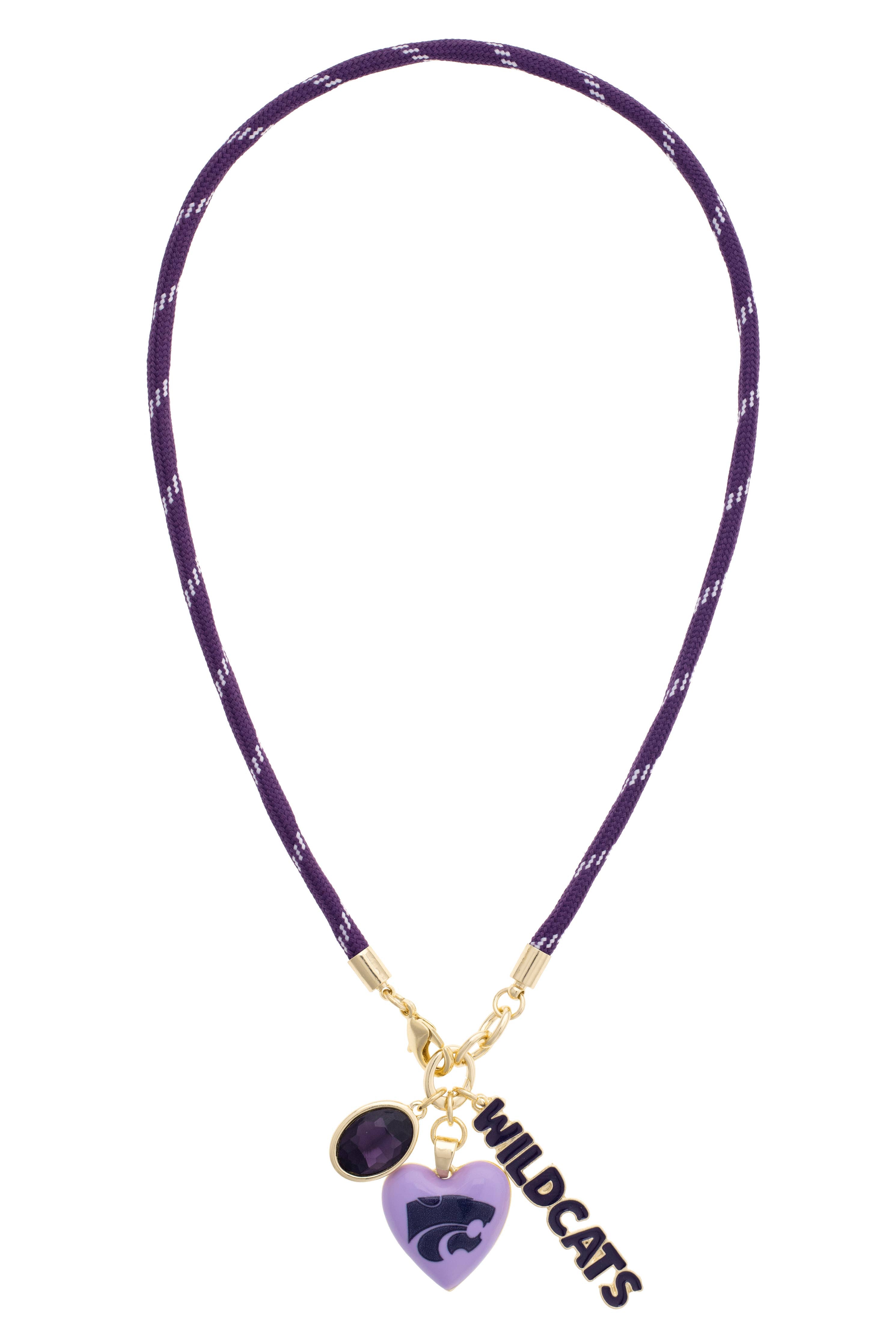 Kansas State Wildcats Logo Heart Paracord Necklace