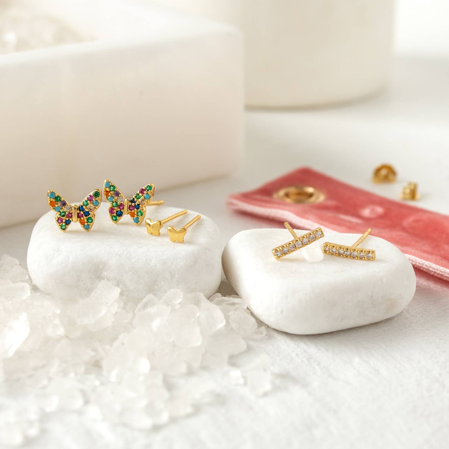 Butterfly Velvet Stud Set