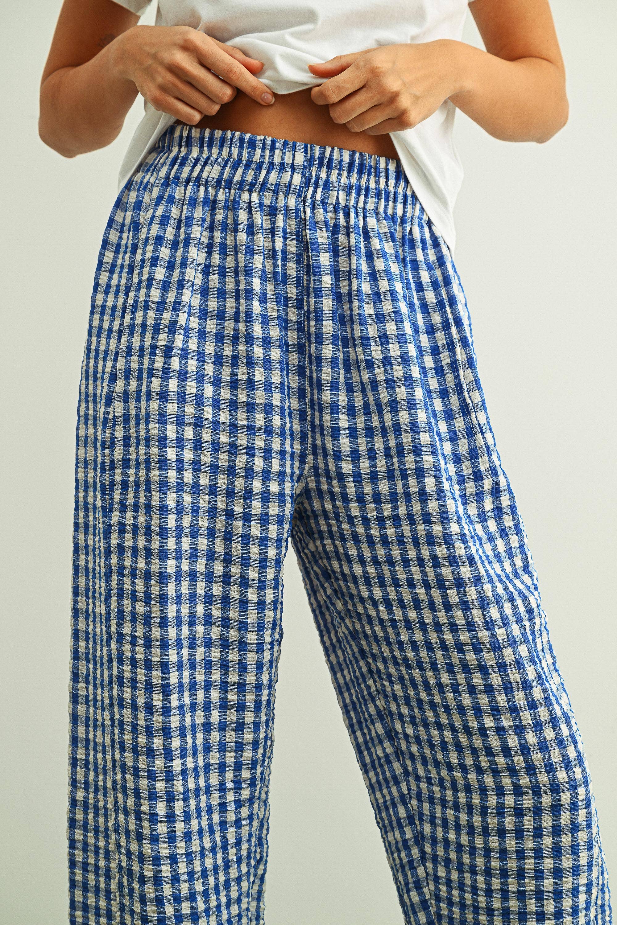 Gingham Pattern Pants