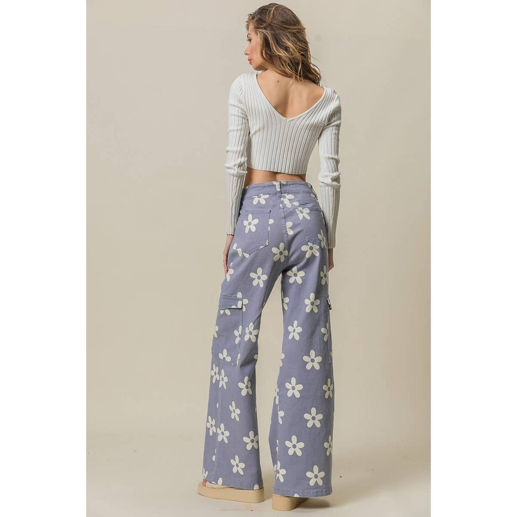 Flower Printed Wide Pants