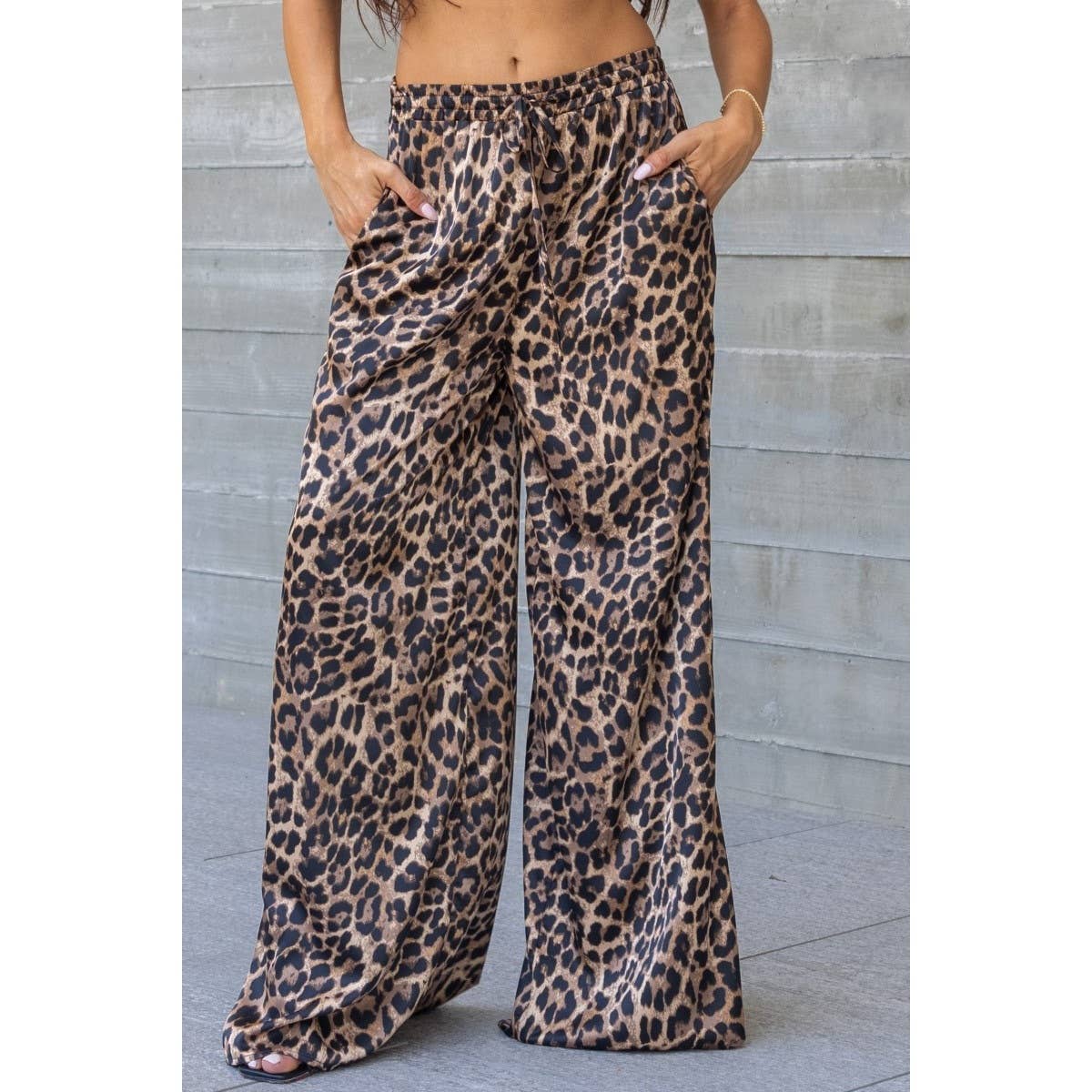 Wide Leg Leopard Pants