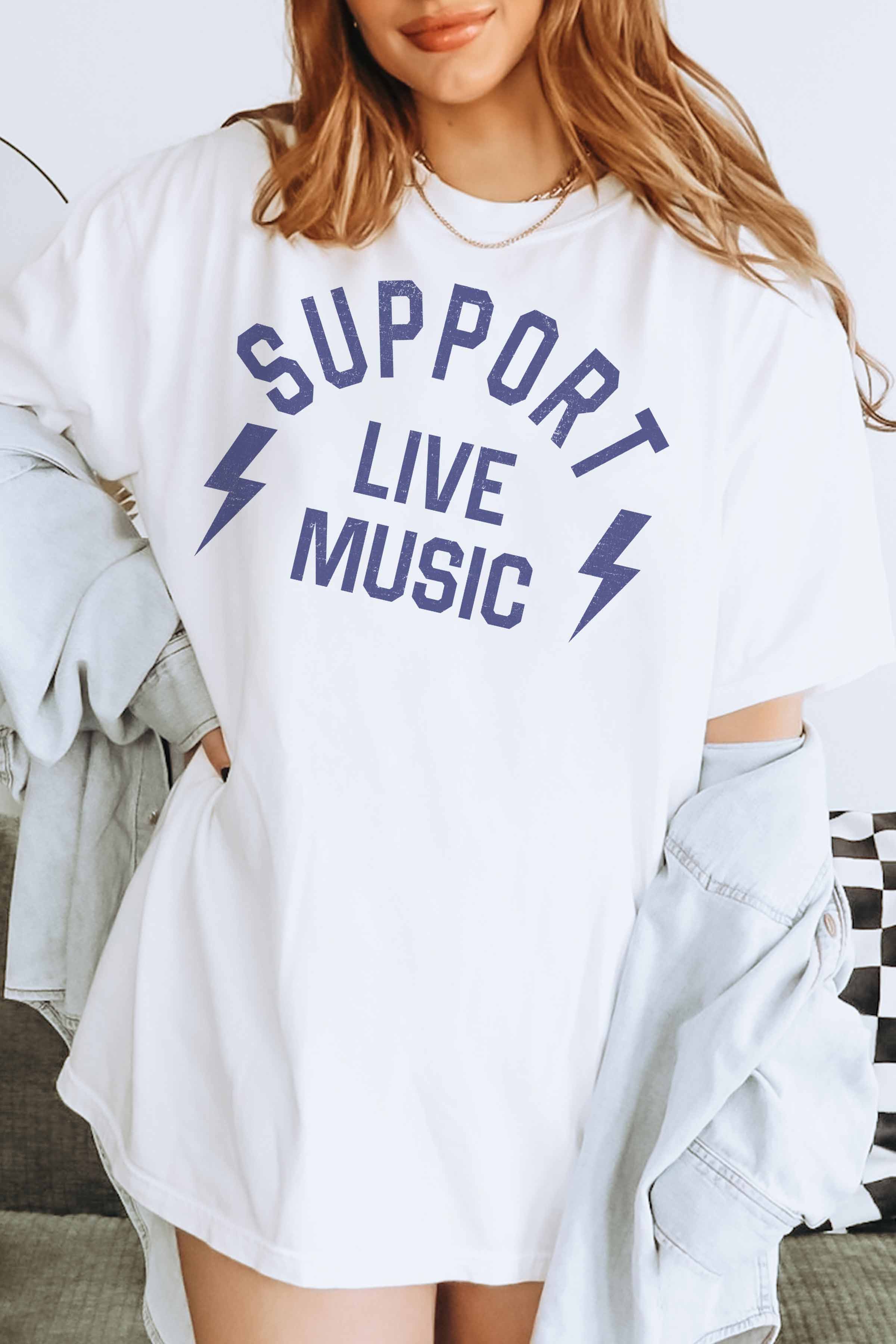 Support Live Music Oversized Tee