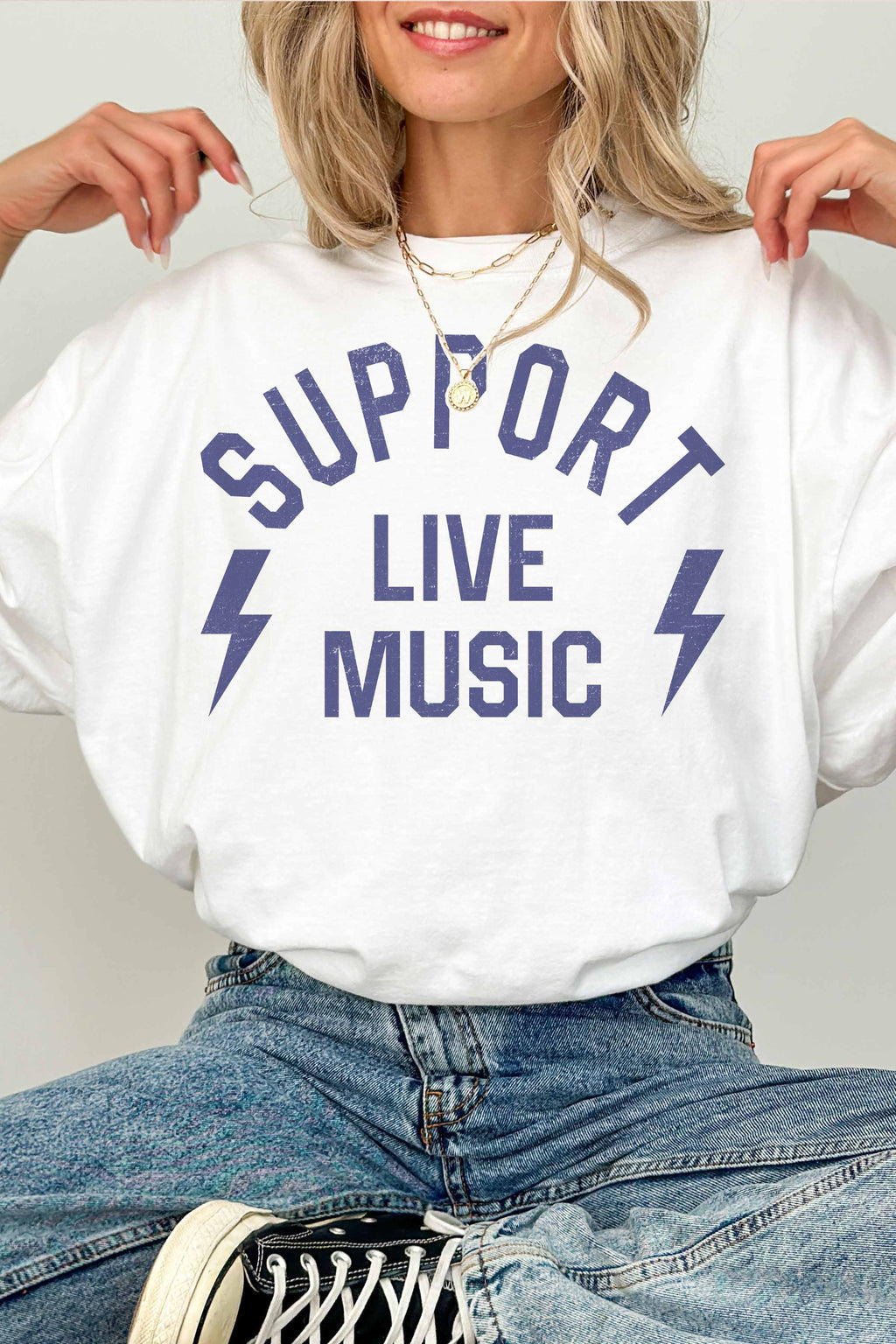 Support Live Music Oversized Tee