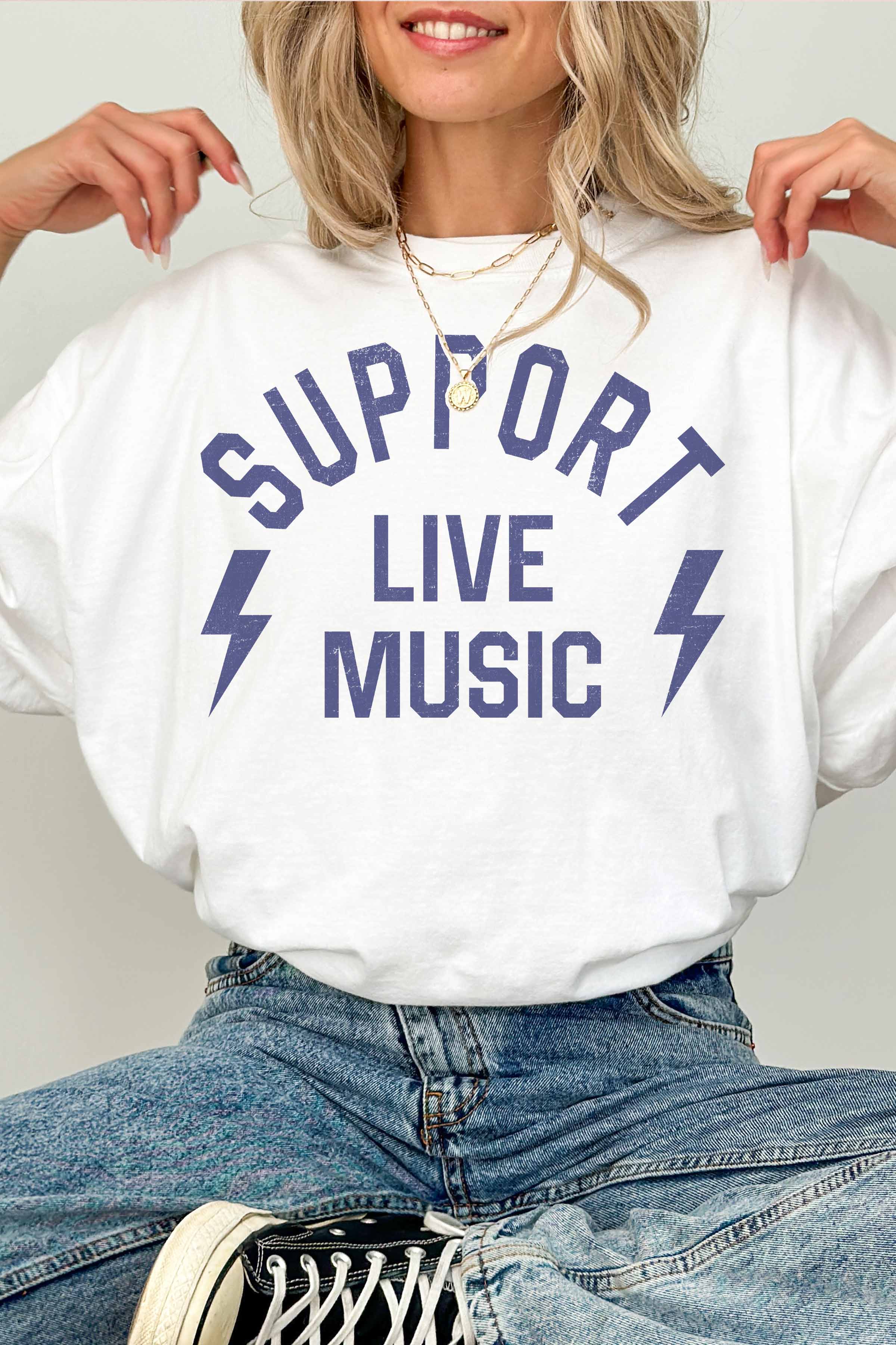 Support Live Music Oversized Tee