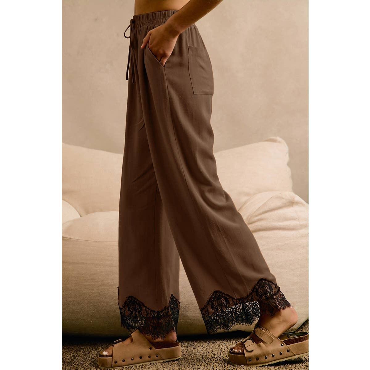 Lace Trim Pants