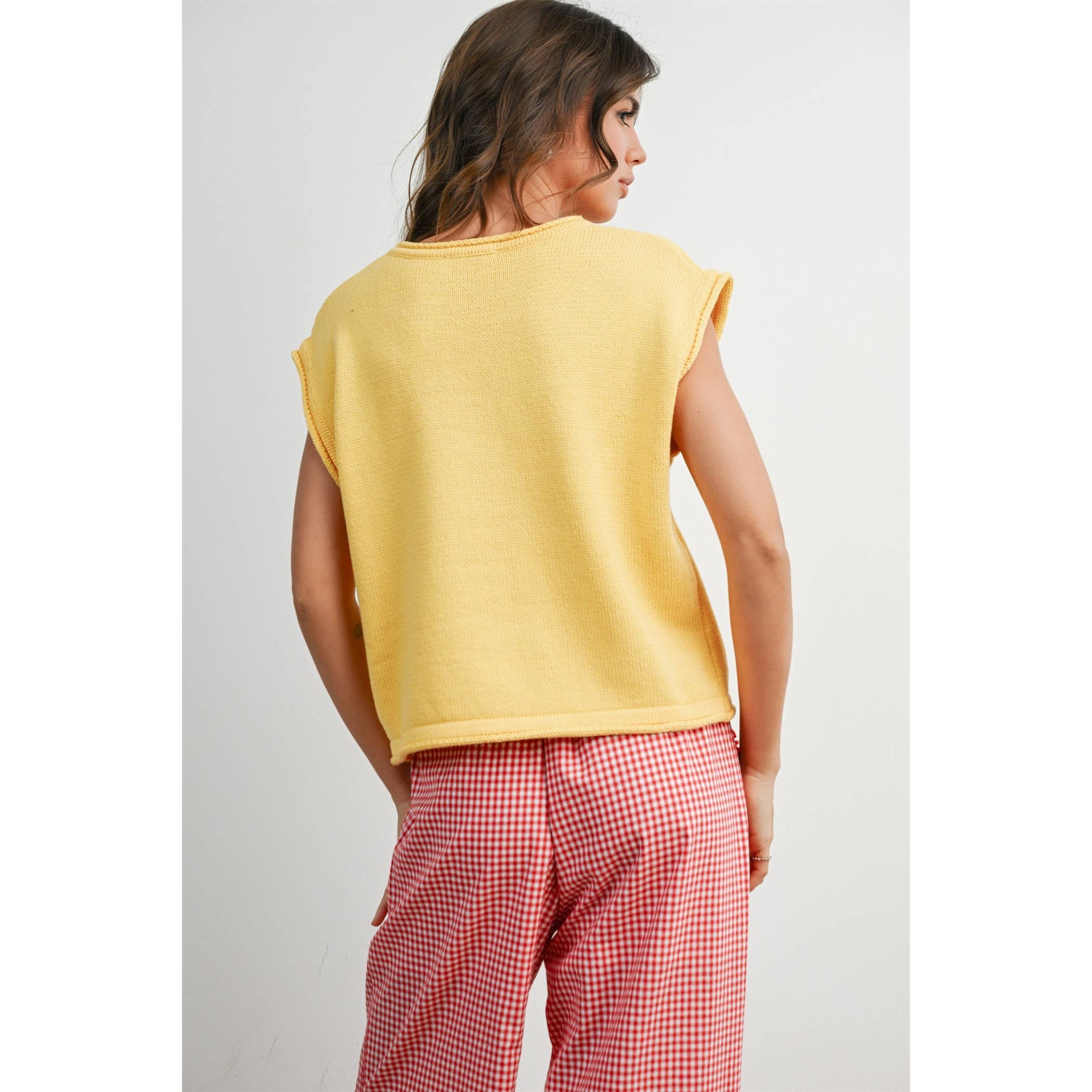 Star Graphic Sleeveless Sweater