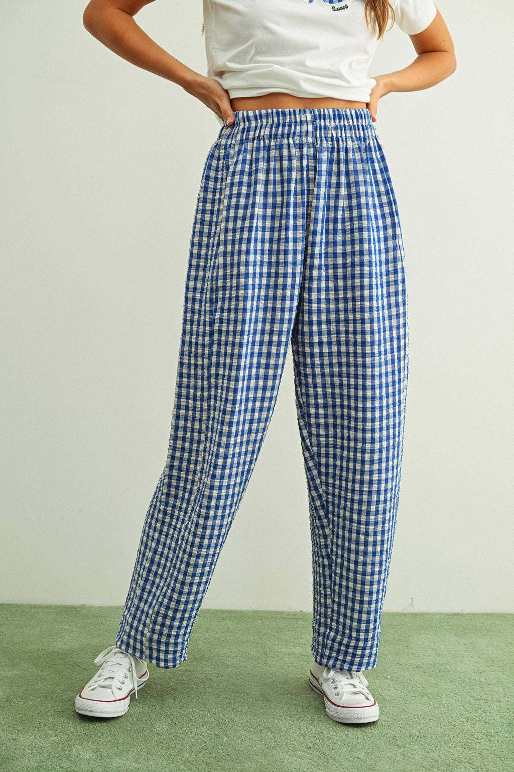 Gingham Pattern Pants