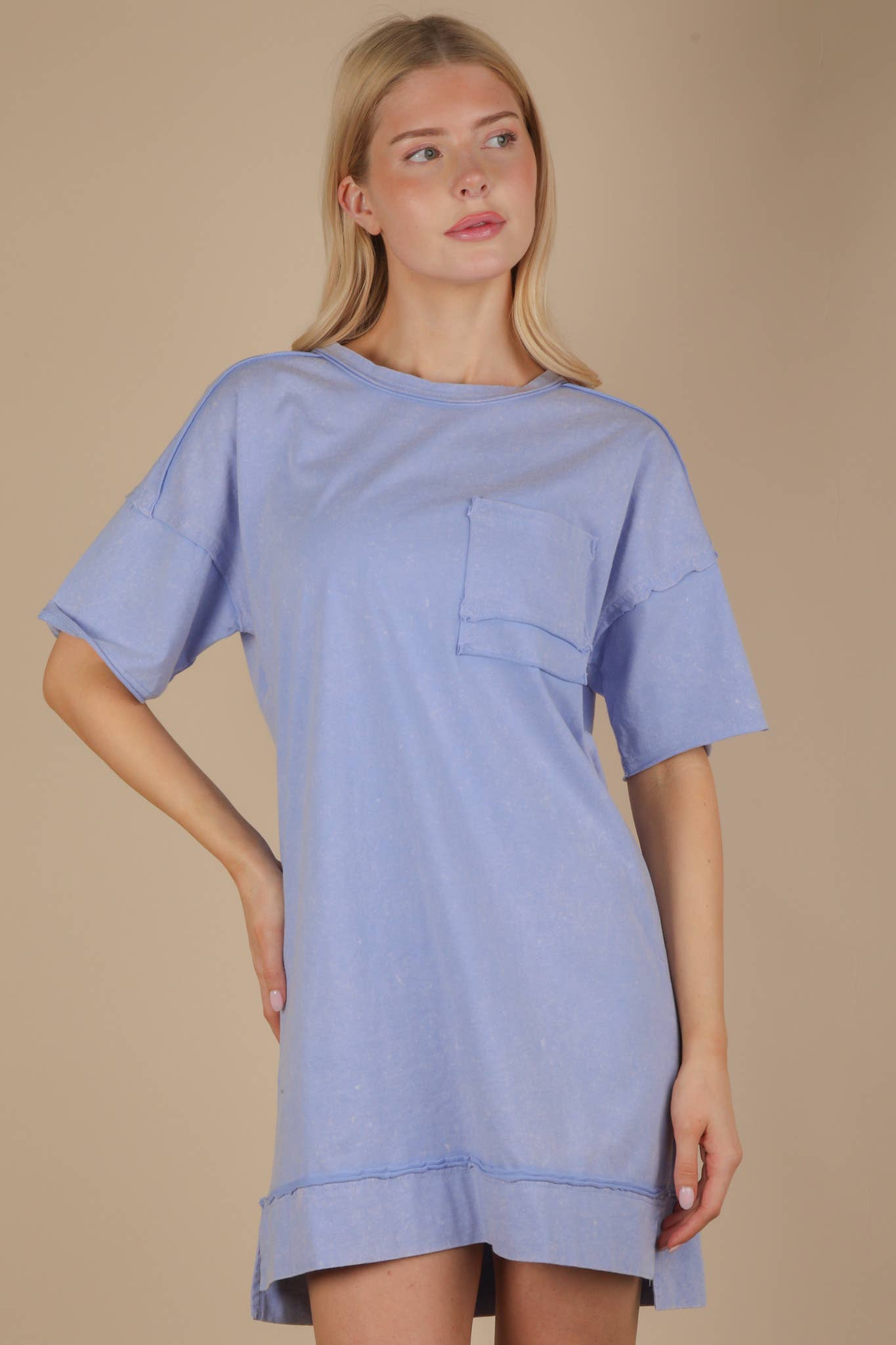 Mineral Washed Oversized Mini Dress