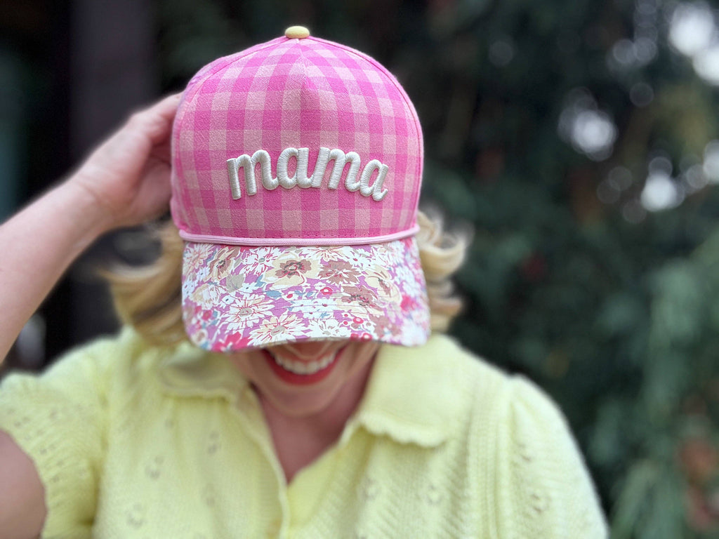 "Mama" - Pink Gingham + Floral