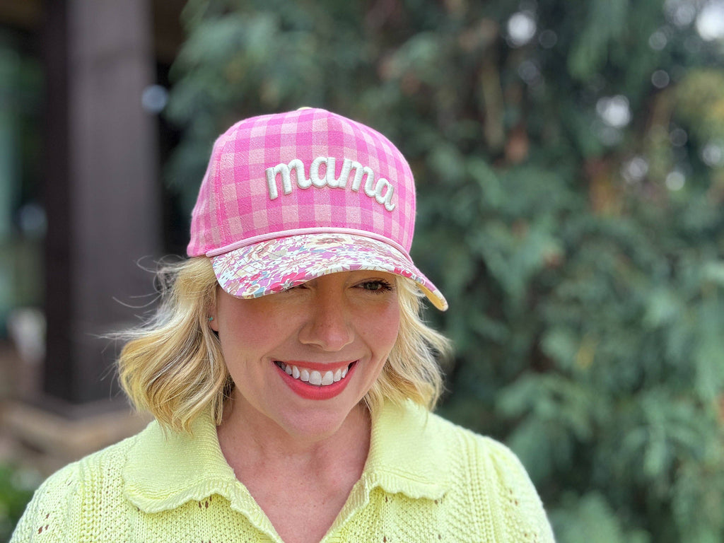 "Mama" - Pink Gingham + Floral