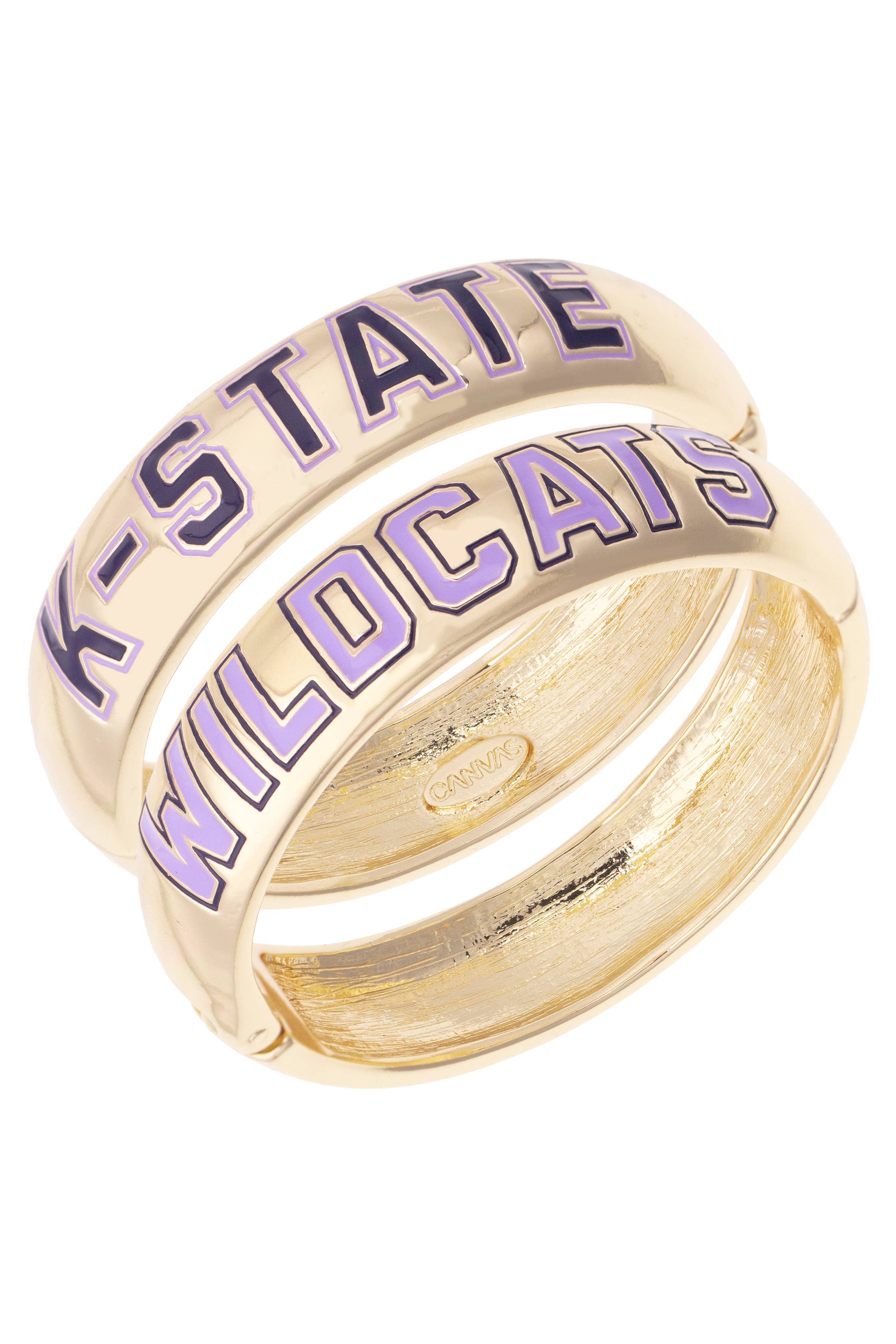 Kansas State Wildcats Polished Metal Hinge Bangle
