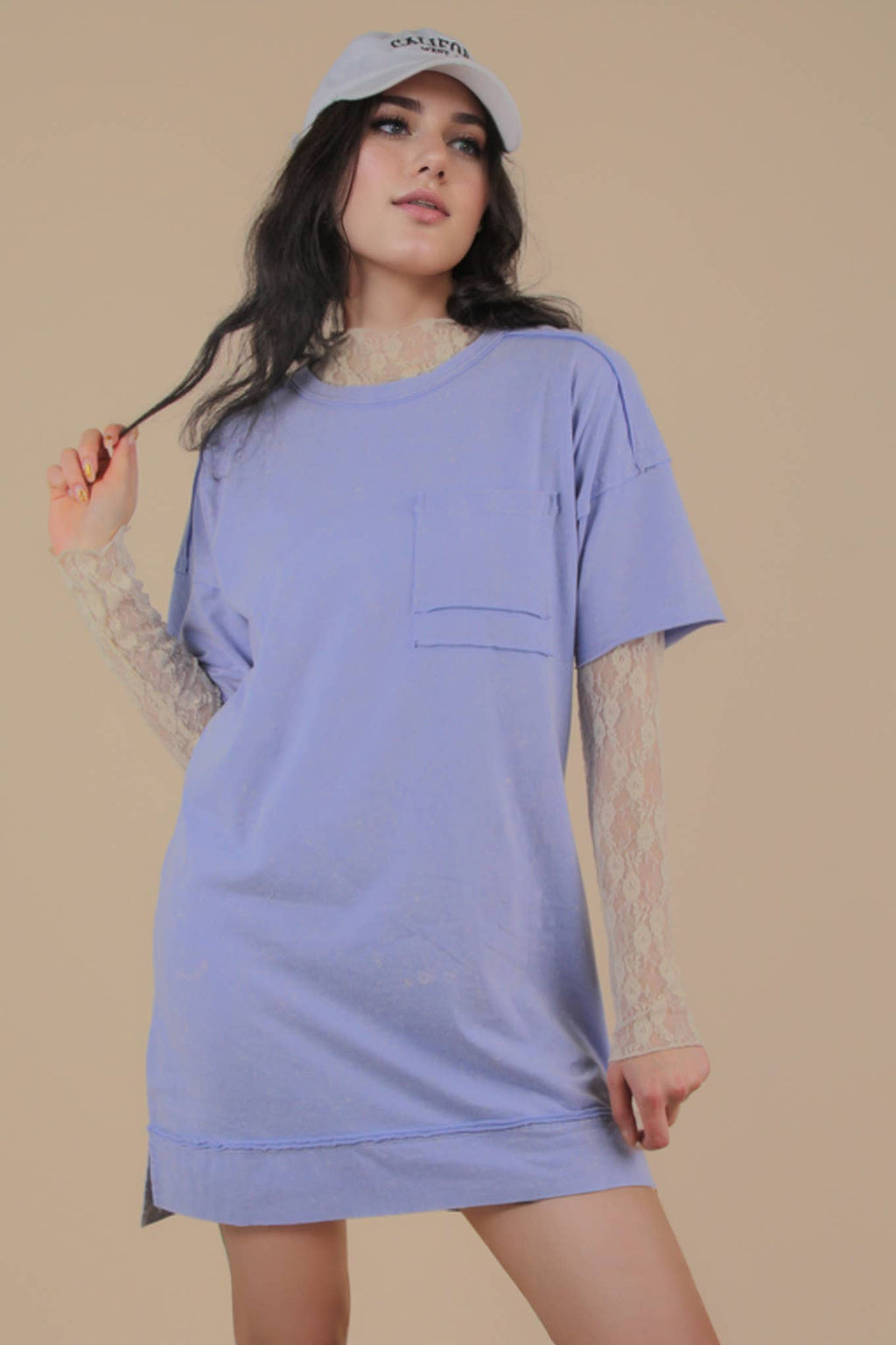 Mineral Washed Oversized Mini Dress